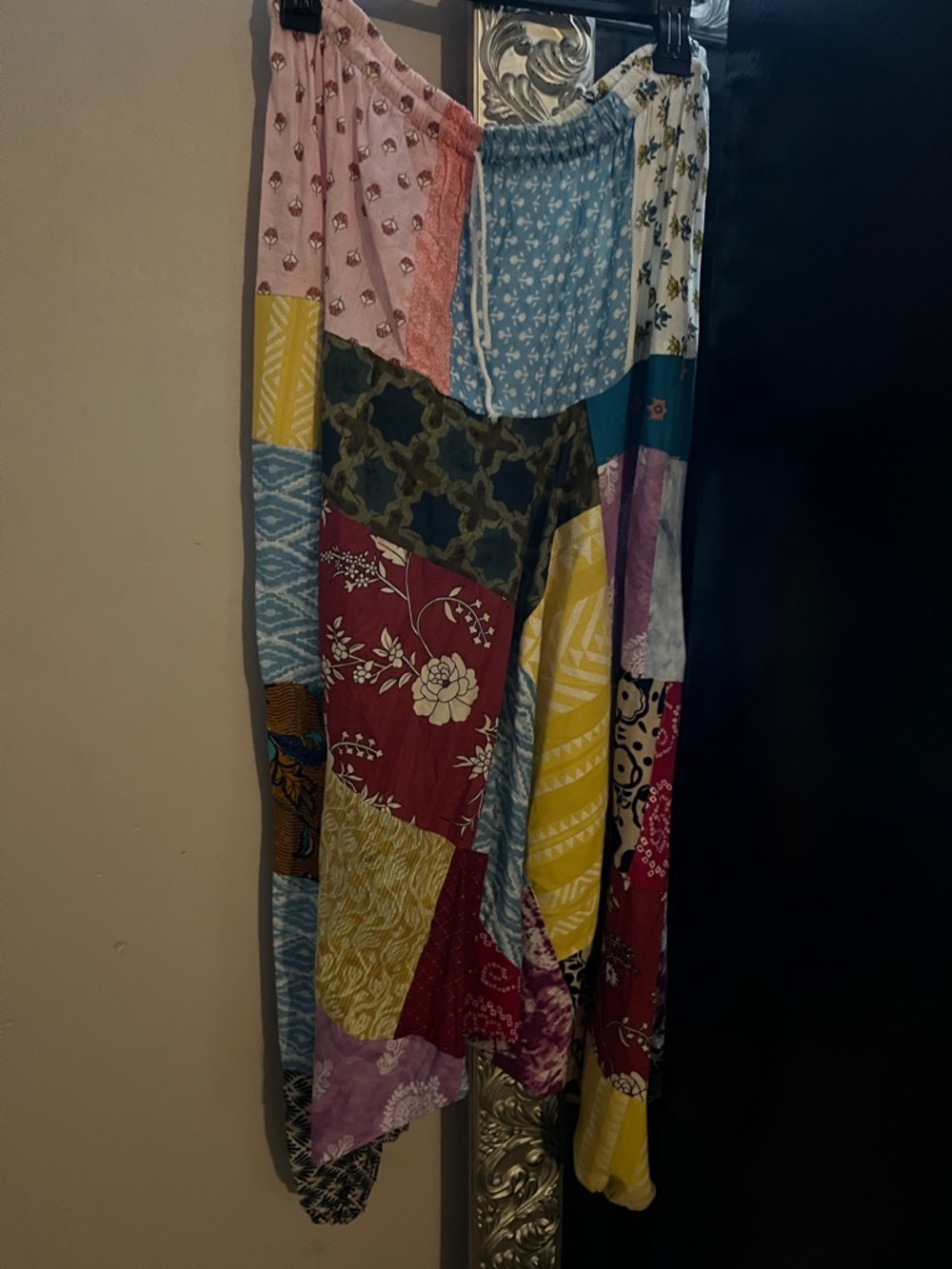 Boho Patchwork Tiered Maxi Skirt - Multicolor